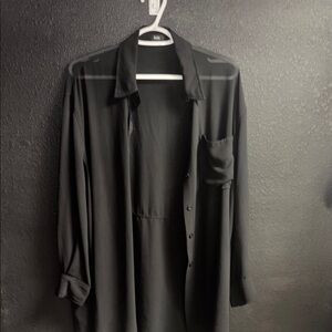 Knix Black Button Down Shirt Top